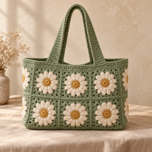Handmade crochet tote — AI-generated demo image